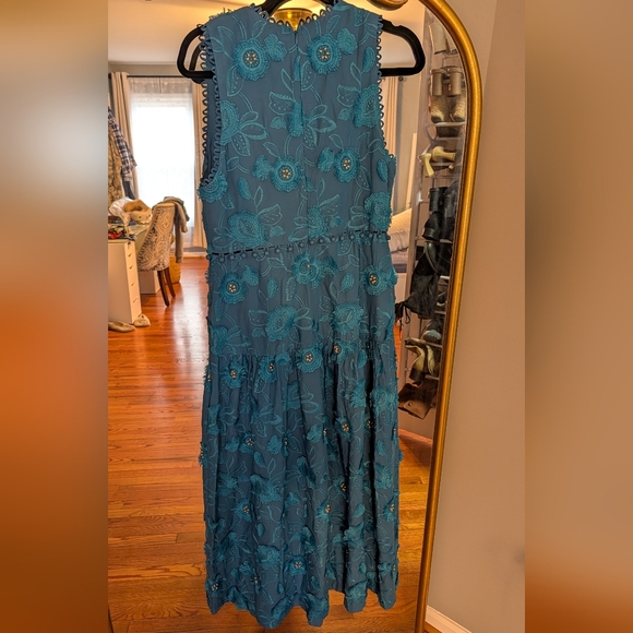 Farm Rio Blue 3d flower sleeveless maxi dress - Picture 2 of 16